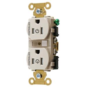 HUBBELL WIRING DEVICE-KELLEMS HBL5262C2LATR Straight Receptacle, 15A, 125V, 2P - 3W, Light Almond | CE6QWW