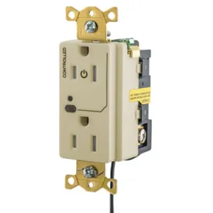 HUBBELL WIRING DEVICE-KELLEMS HBL5262LC1I Logic Load Control Receptacle, Split Circuit, 15A, 125V, 2-Pole, Ivory | BD4HYV