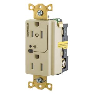 HUBBELL WIRING DEVICE-KELLEMS HBL5262RFC1I Wireless Switched Receptacle, Split Circuit, 15A, 125V, 2-Pole, Ivoy | BD4MUH