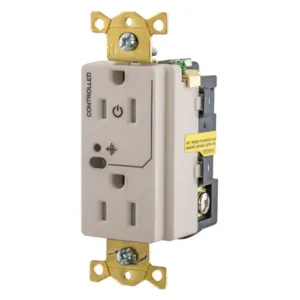 HUBBELL WIRING DEVICE-KELLEMS HBL5262RFC1LA Wireless Switched Receptacle, Split Circuit, 15A, 125V, 2-Pole, Light Almond | BD3ZYP