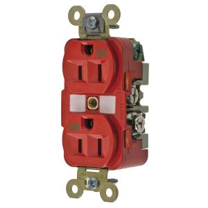 HUBBELL WIRING DEVICE-KELLEMS HBL5262RWR Gerade Buchse, Duplex, 15 A 125 V, Rot, 1 Pk | AC2ALD 2HED9