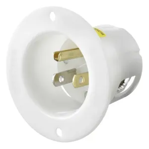 HUBBELL WIRING DEVICE-KELLEMS HBL5278C Straight Blade Receptacle, 15A 125V, 2-P 3-W Grounding, 5- 15P, White, 1 Pk | AC8QBJ 3D189