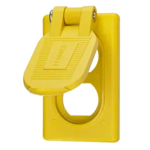 HUBBELL WIRING DEVICE-KELLEMS HBL52CM22 Weatherproof Cover, Yellow Thermoplastic, Corrosion Resistant | AC8QBM 3D195