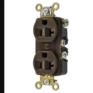 HUBBELL WIRING DEVICE-KELLEMS HBL5342 Straight Receptacle, Duplex, 20A 125V, Brown, 1 Pk | BC9XUZ