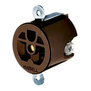 HUBBELL WIRING DEVICE-KELLEMS HBL5358 Straight Receptacle, 20A 125V, 5-20R, Brown, 1 Pk, Short Strap | CE6QXB