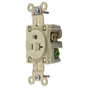 HUBBELL WIRING DEVICE-KELLEMS HBL5361I Straight Receptacle, 20A 125V, 5-20R, Ivory, 1 Pk | AE7LEW 5Z814