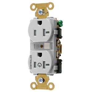 HUBBELL WIRING DEVICE-KELLEMS HBL5362C1WHITR Straight Receptacle, 20A 125V, 2P - 3W, White | CE6QXK