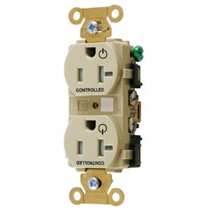 HUBBELL WIRING DEVICE-KELLEMS HBL5362C2ITR Straight Receptacle, 20A 125V, 2P - 3W, Ivory | CE6QXP