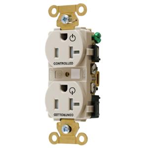 HUBBELL WIRING DEVICE-KELLEMS HBL5362C2LATR Straight Receptacle, 20A 125V, 2P - 3W, Light Almond | CE6QXQ