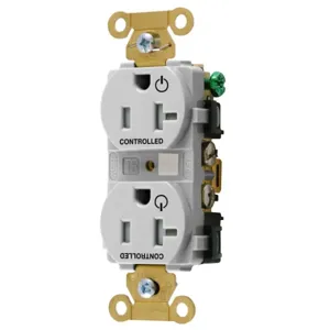 HUBBELL WIRING DEVICE-KELLEMS HBL5362C2WHITR Straight Receptacle, 20A 125V, 2P - 3W, White | CE6QXU