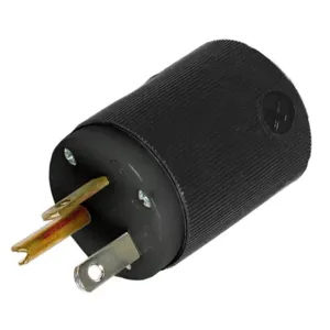 HUBBELL WIRING DEVICE-KELLEMS HBL5366EBK Straight Blade Male Plug, 2-P 3- W Grounding, 20A 125V, 5-20P, Black, 1 Pk | BD4BVK