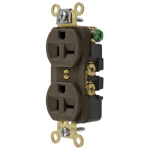 HUBBELL WIRING DEVICE-KELLEMS HBL5392 Straight Receptacle, Duplex, 20A 125V, Brown, 1 Pk | BC8GRK