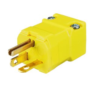 HUBBELL WIRING DEVICE-KELLEMS HBL5464VY Straight Blade Male Plug, 2-P 3-W Grounding, 20A 250V, 6-20P, Yellow, 1 Pk | AC2MJG 2LBW6