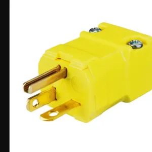 HUBBELL WIRING DEVICE-KELLEMS HBL5464VY Straight Blade Male Plug, 2-P 3-W Grounding, 20A 250V, 6-20P, Yellow, 1 Pk | AC2MJG 2LBW6