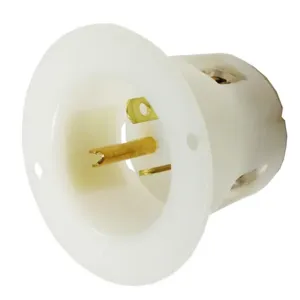 HUBBELL WIRING DEVICE-KELLEMS HBL5478C Straight Blade Receptacle, 20A 250V, 2-P 3-W Grounding, 6- 20P, White, 1 Pk | AC8QNK 3D911