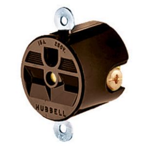 HUBBELL WIRING DEVICE-KELLEMS HBL5658 Straight Receptacle, 15A 250V, 6-15R, Brown, 1 Pk | CE6QXW