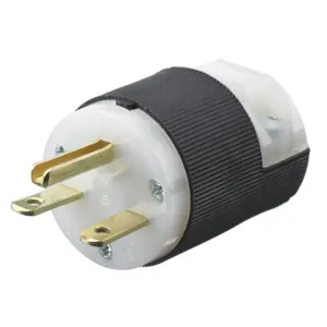 HUBBELL WIRING DEVICE-KELLEMS HBL5666C Male Plug, Heavy-Duty, 6-15P, Balck & White, 1-1/2 HP | AB4CXL 1X995