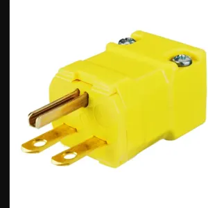 HUBBELL WIRING DEVICE-KELLEMS HBL5666VY Straight Blade Male Plug, 2-P 3-W Grounding, 15A 250V, 6-15P, Yellow, 1 Pk | AC8QCF 3D221