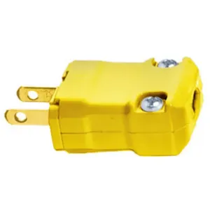 HUBBELL WIRING DEVICE-KELLEMS HBL5865VY Straight Blade Male Plug, 2-P 2-W Non- Grounding, 15A 125V, 1-15P, Yellow, 1 Pk | AE7LGK 5Z881