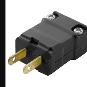 HUBBELL WIRING DEVICE-KELLEMS HBL5867VBLK Straight Blade Male Plug, 15A 125V, 1-15P, Black, Polarized | CE6QYK