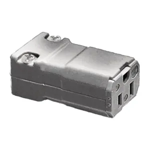 HUBBELL WIRING DEVICE-KELLEMS HBL5969VGY Female Connector,Straight, 15A 125V, 15A 5-15R, Gray, 1 Pk | AC2MJK 2LBX1