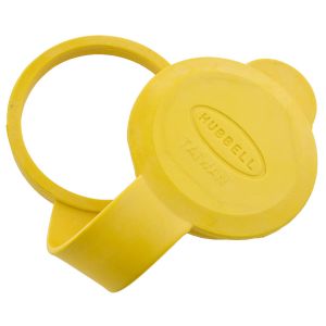 HUBBELL WIRING DEVICE-KELLEMS HBL60CM19 Closure Cap, 15A And 20A Straight Blade, Weatherproof Boot, Yellow, 1 Pk | AC8QNZ 3D946