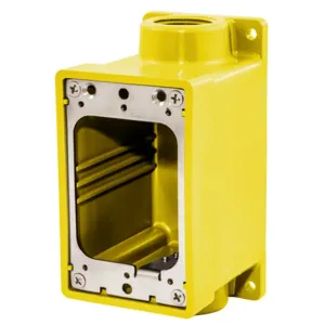 HUBBELL WIRING DEVICE-KELLEMS HBL60CM83A Fd Box, 3/4 Inch Npt, Yellow | BC7QYP