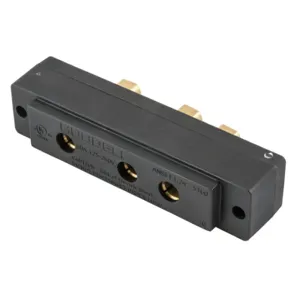 HUBBELL WIRING DEVICE-KELLEMS HBL60SPFRRT Stage Pin Device, Female, Panel Mount, Ring End, 60 A, 125 V, Black | CE6UHD