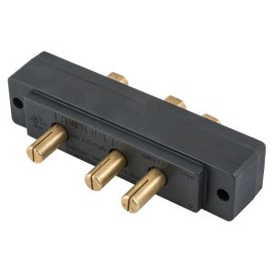 HUBBELL WIRING DEVICE-KELLEMS HBL60SPMRRT Stage Pin Device, Male, Panel Mount, Ring End, 60 A, 125 V, Black | CE6UHG