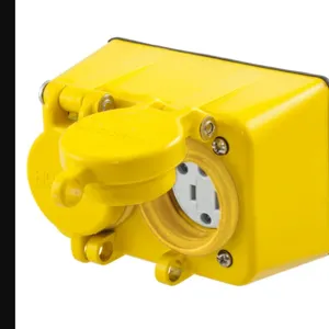 HUBBELL WIRING DEVICE-KELLEMS HBL60W33D Straight Blade Duplex Receptacle, 20A, 125V, 2-Pole, 3-Wire Grounding, Yellow | BD3TLU