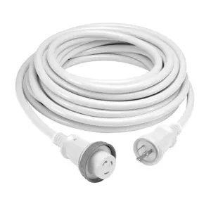 HUBBELL WIRING DEVICE-KELLEMS HBL61CM08WLED Marine Cord Set 50ft 10/3 30a Stw White | AB3NJK 1UKB1