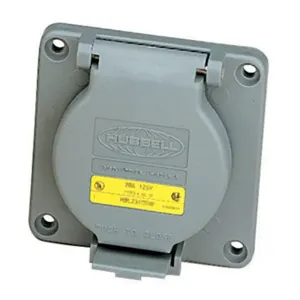 HUBBELL WIRING DEVICE-KELLEMS HBL6375S Watertight Locking Receptacle, 50, Non-NEMA, 2 Poles, 4 Wires, 1 Phase | CE6TCN 24Y054