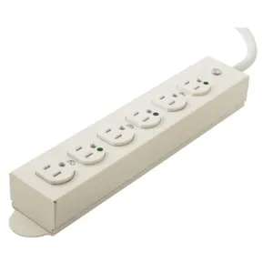 HUBBELL WIRING DEVICE-KELLEMS HBL6RPT6 Power Strip, 15A, 6 Outlet Recetacle | CE6RCA