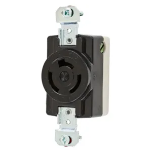 HUBBELL WIRING DEVICE-KELLEMS HBL7310BG Single Flush Receptacle, 20A, 250VAC, 2-Pole, 3-Wire Grounding | AC8QDD 3D243