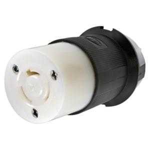 HUBBELL WIRING DEVICE-KELLEMS HBL7314GCB Female Connector, 20A, 250VAC, 2-Pole, 3-Wire Grounding | AC8QDE 3D244