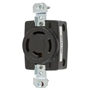 HUBBELL WIRING DEVICE-KELLEMS HBL7410B Single Flush Receptacle, 20A, 3-Phase, Wye 120/208VAC, 4-Pole | AE7ZHW 6C612