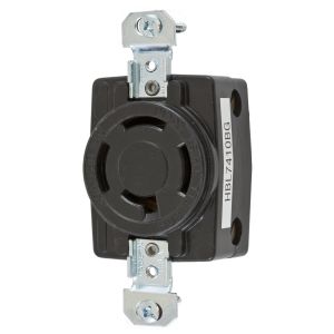 HUBBELL WIRING DEVICE-KELLEMS HBL7410BG Single Flush Receptacle, 20A, 3-Phase, 250VAC, 3-Pole, 4-Wire Grounding | AC8QDG 3D246