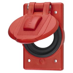 HUBBELL WIRING DEVICE-KELLEMS HBL7428WOR Wetterfeste Abdeckung, 1-Gang, 2.15-Zoll-Öffnung, Rot, Polycarbonat | BD3WUY