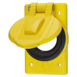 HUBBELL WIRING DEVICE-KELLEMS HBL7428WOY Weatherproof Cover, 1-Gang, 2.15 Inch Opening, Yellow, Polycarbonate | BC9MDY