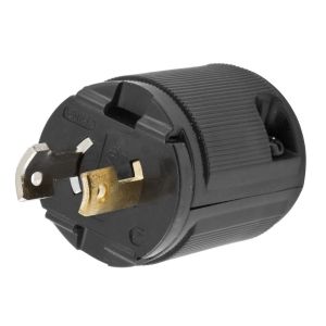 HUBBELL WIRING DEVICE-KELLEMS HBL7465V Male Plug, 15A, 125V, 2-Pole, 2-Wire Non Grounding, Black | AB4CXQ 1X999
