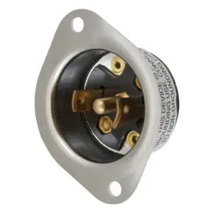 HUBBELL HBL7486 Midget Locking FLengthd Inlet Nema Ml-3P, ML3-15P, 15 A, 125/250V AC, 3 Poles | CR4GBP 24X654