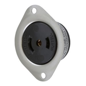 HUBBELL WIRING DEVICE-KELLEMS HBL7487 Flanged Receptacle, 15A, 125/250VAC, 3-Pole, 3-Wire Non Grounding | AE7ZJD 6C620