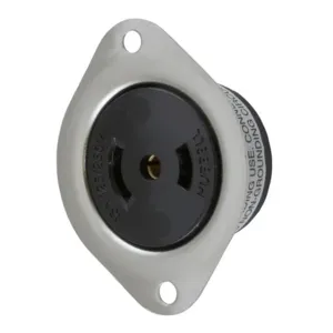 HUBBELL WIRING DEVICE-KELLEMS HBL7487 Flanged Receptacle, 15A, 125/250VAC, 3-Pole, 3-Wire Non Grounding | AE7ZJD 6C620