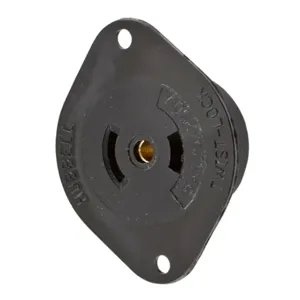 HUBBELL WIRING DEVICE-KELLEMS HBL7487N Flanged Receptacle, 15A, 125/250VAC, 3-Pole, 3-Wire Non Grounding | BC9WPY