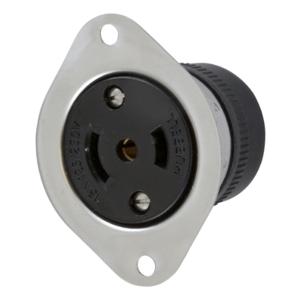 HUBBELL WIRING DEVICE-KELLEMS HBL7489 Flanged Receptacle, 15A, 125/250VAC, 3-Pole, 3-Wire Non Grounding | BD3GQQ