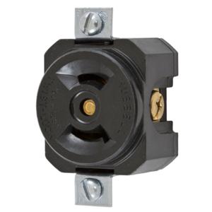 HUBBELL WIRING DEVICE-KELLEMS HBL7498 Single Receptacle, 15A, 125V, 2-Pole, 2-Wire Non Grounding, Panel Mount | BC8YQC