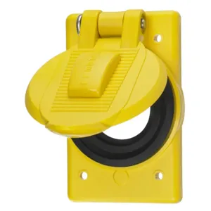 HUBBELL WIRING DEVICE-KELLEMS HBL74CM25WOA Weatherproof Cover, 1-Gang, 1.60 Inch Opening, Yellow, Polycarbonate | AC8QDT 3D257