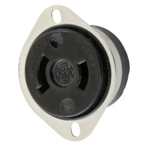 HUBBELL WIRING DEVICE-KELLEMS HBL7526 Flanged Receptacle, 15A, 125V, 2-Pole, 2-Wire, Non, Grounding | BC8RXV