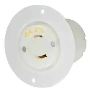 HUBBELL WIRING DEVICE-KELLEMS HBL7526C Flanged Receptacle, 15A, 125V, 2-Pole, 2-Wire Non Grounding | BC7WVT