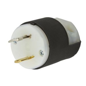 HUBBELL WIRING DEVICE-KELLEMS HBL7545C Male Plug, 15A, 125V, 2-Pole, Screw Terminal, Black And White | AC8QDX 3D261